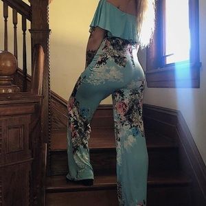 Blue Floral Jumpsuit
